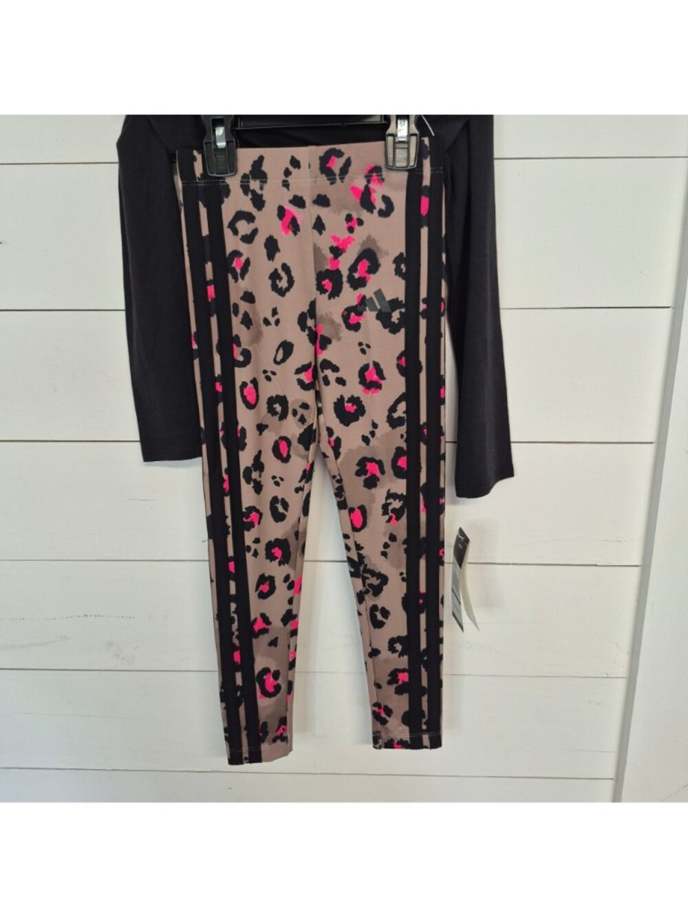 Adidas Girls 2-Piece Hoodie Top & Leopard Print Leggings Set Size 6 NWT - Picture 8 of 9